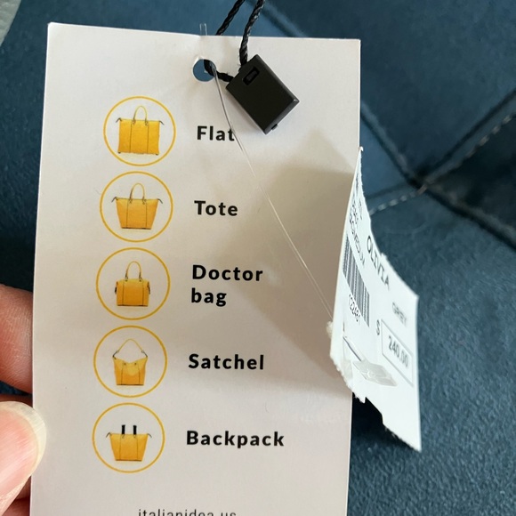 *NWT Italian Idea Boutique 5-styles-in-one Grey Pebbled Leather Purse - Picture 13 of 13